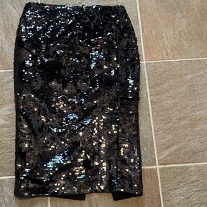 Express Design Studio Black Sequined Pencil Skirt Size 0